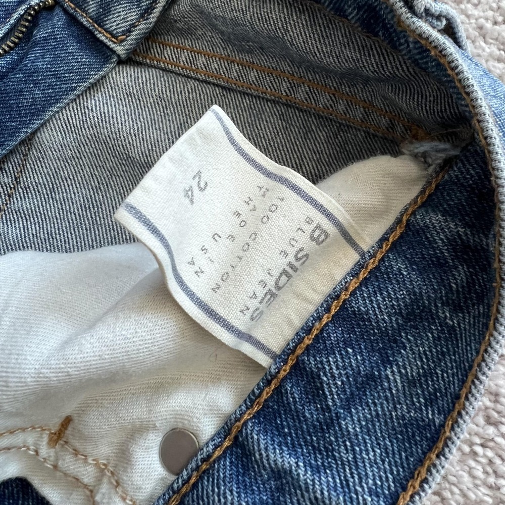 B SIDES Straight Jeans Womens 24 Blue High Rise Medium Wash Denim Made USA - Picture 8 of 16
